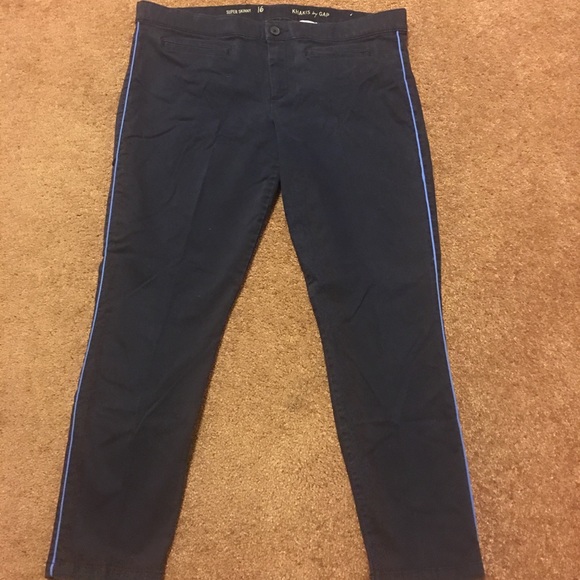 Gap Navy Super Skinny Ankle Khaki, Size 16 - Picture 2 of 4